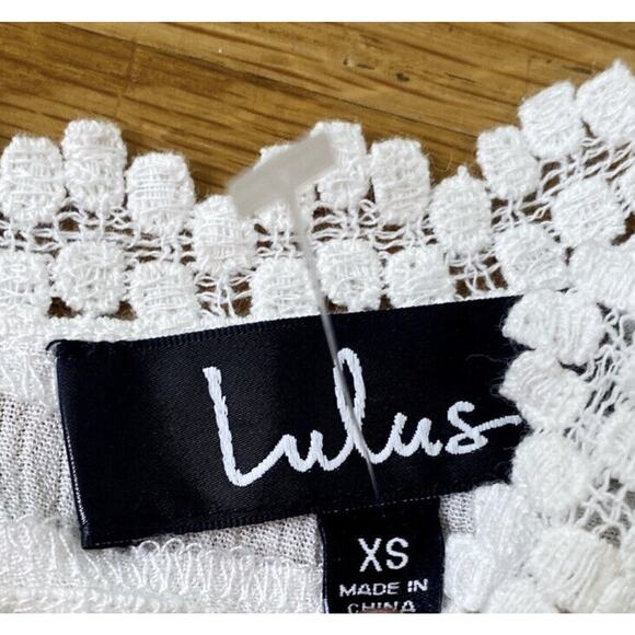 Lulus White Short Sleeve Romantic Lace Crotchet Top Size XS New Style T15498 - Picture 7 of 13